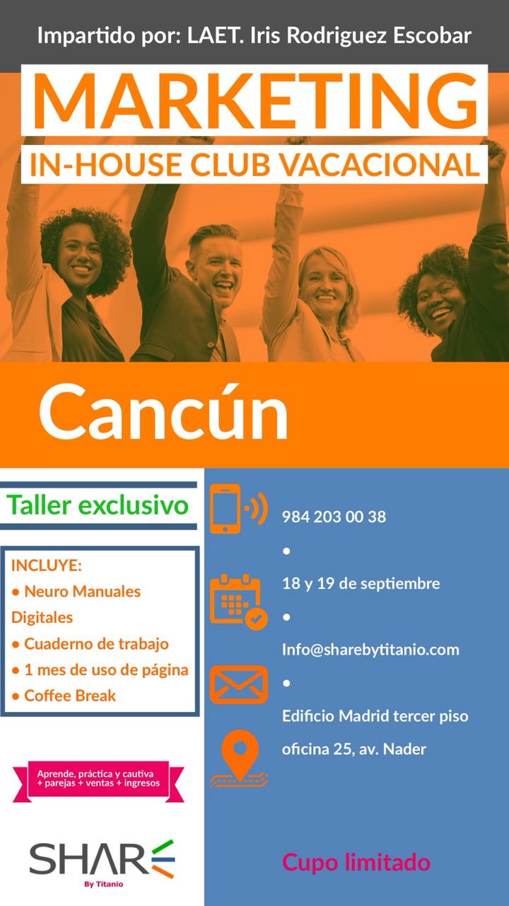 Taller Curso Marketing In-House Club Vacacional en Cancun