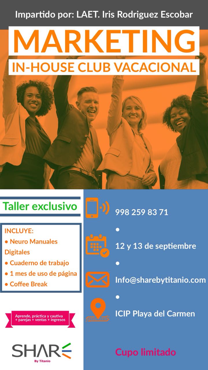 Taller Curso Marketing In-House Club Vacacional en Playa del Carmen